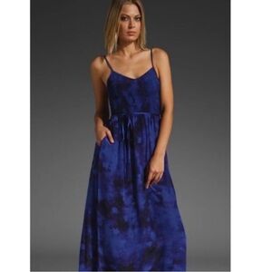 Rebecca Taylor Blue Tie-Dye Spaghetti-Strap Maxi Dress